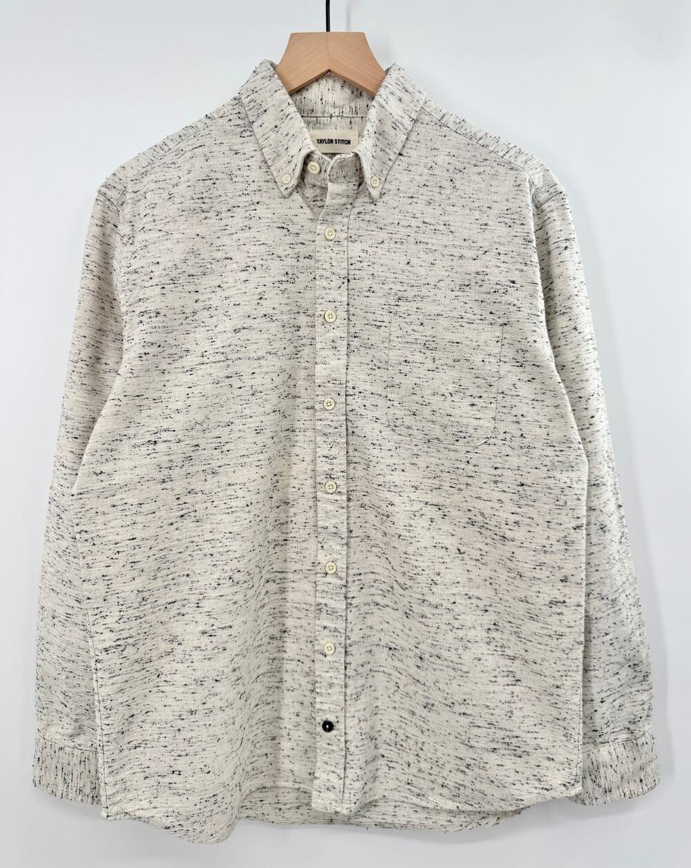 Taylor Stitch The Jack Ivory Speckled Donegal Button Down 42 L Cotton Wool